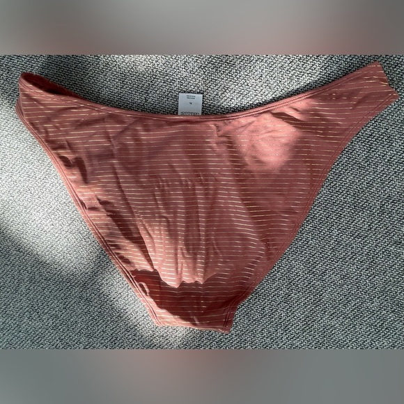 Pink Bikini Bottom with Gold Stripes - Picture 11 of 14